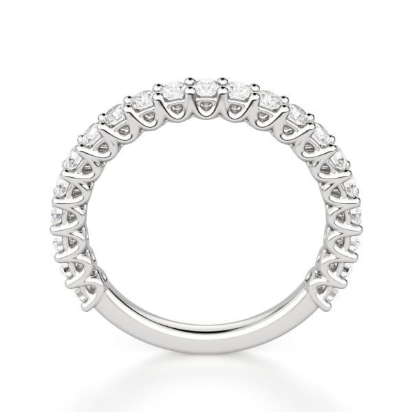 Round Cut Scallop Set Semi-Eternity Band (2/3 tcw), Hover, 14K White Gold,\r
