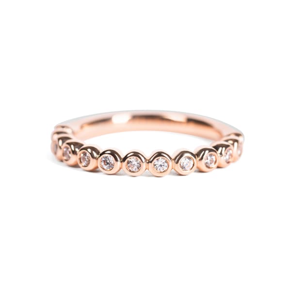 Scalloped Wedding Band, Ring Size 4.5, 14K Rose Gold, Nexus Diamond Alternative, Default,