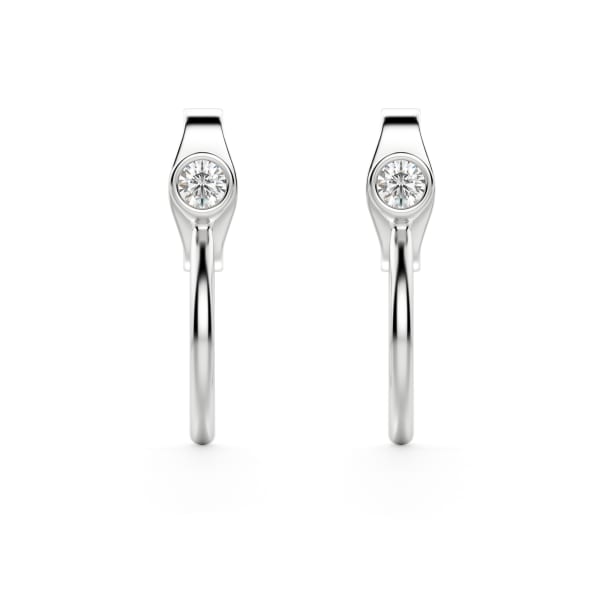 Solitaire Hoop Earrings Sterling Silver Nexus Diamond Alternative, Default, 