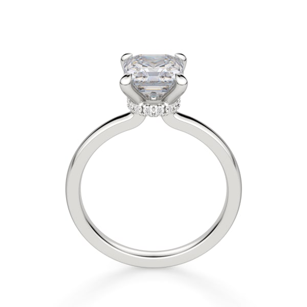 Solstice Asscher Cut Engagement Ring, Hover, 14K White Gold, Platinum
