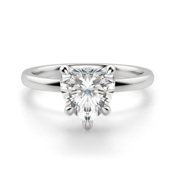 Solstice Heart Cut Engagement Ring, Default, 14K White Gold, Platinum
