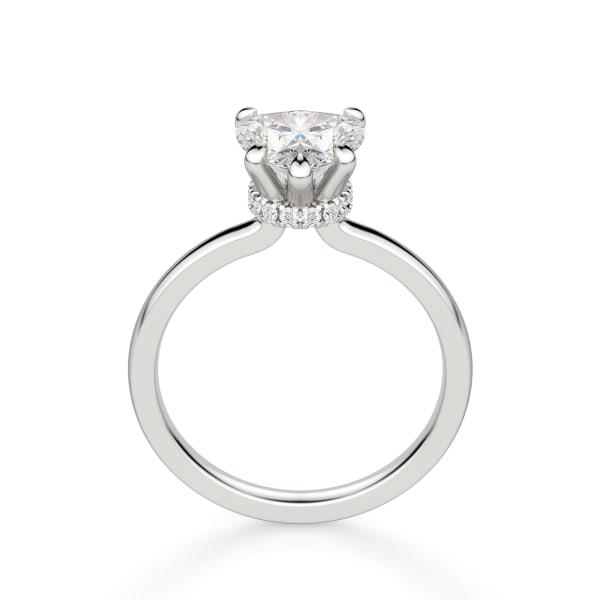 Solstice Heart Cut Engagement Ring, Hover, 14K White Gold, Platinum