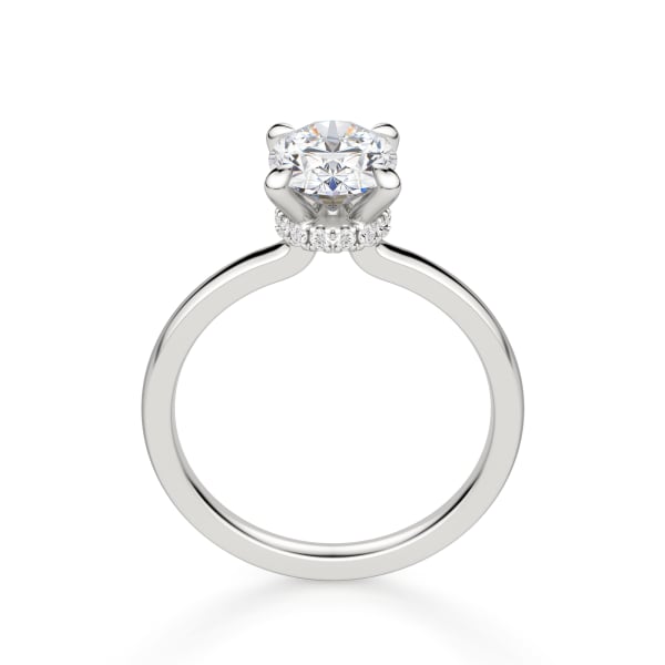 Solstice Oval Cut Engagement Ring, Hover, 14K White Gold, Platinum