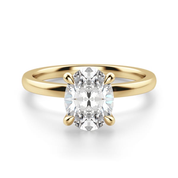 Solstice Oval Cut Engagement Ring, Default, 14K Yellow Gold,