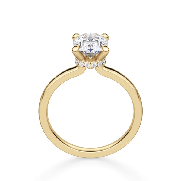 Solstice Oval Cut Engagement Ring, Hover, 14K Yellow Gold,