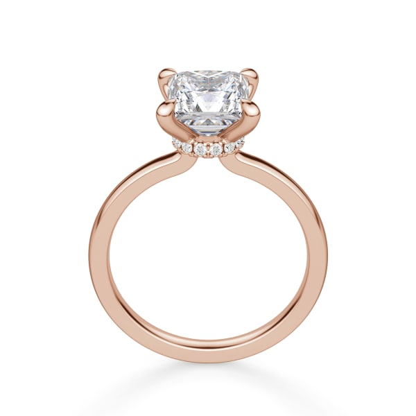 Solstice Princess Cut Engagement Ring, Hover, 14K Rose Gold,