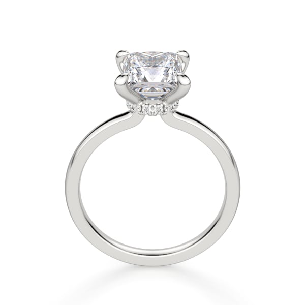 Solstice Princess Cut Engagement Ring, Hover, 14K White Gold, Platinum