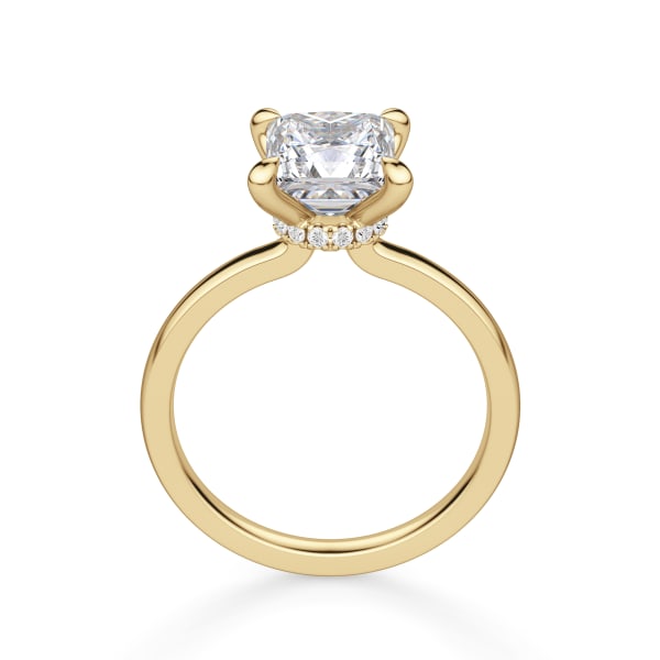 Solstice Princess Cut Engagement Ring, Hover, 14K Yellow Gold,
