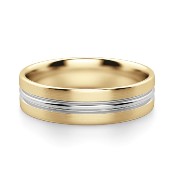 Alder Wedding Band Ring Size 12-13 14K Yellow/White Gold, Default,