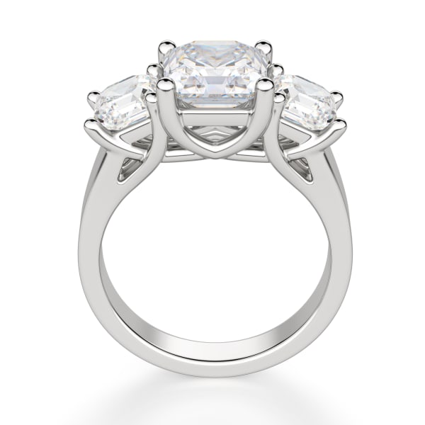 Allure Asscher Cut Engagement Ring, 14K White Gold, Hover, 