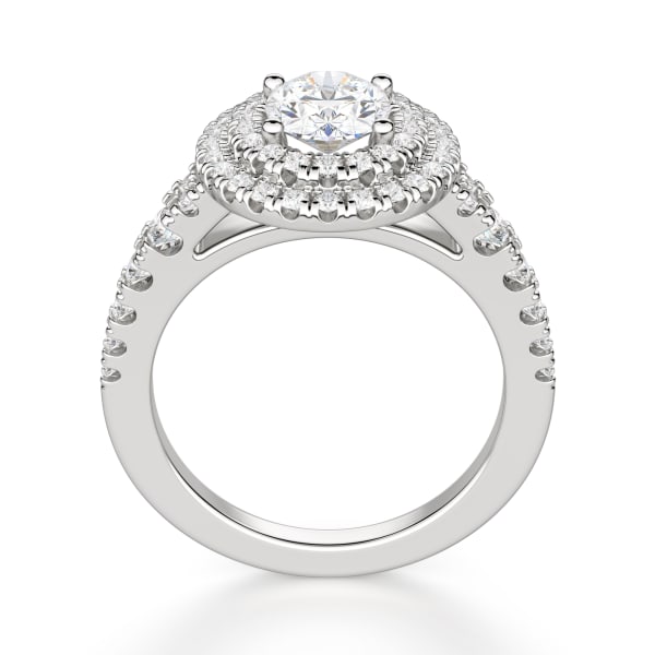 Almeria Oval Cut Engagement Ring, 14K White Gold, Hover, 