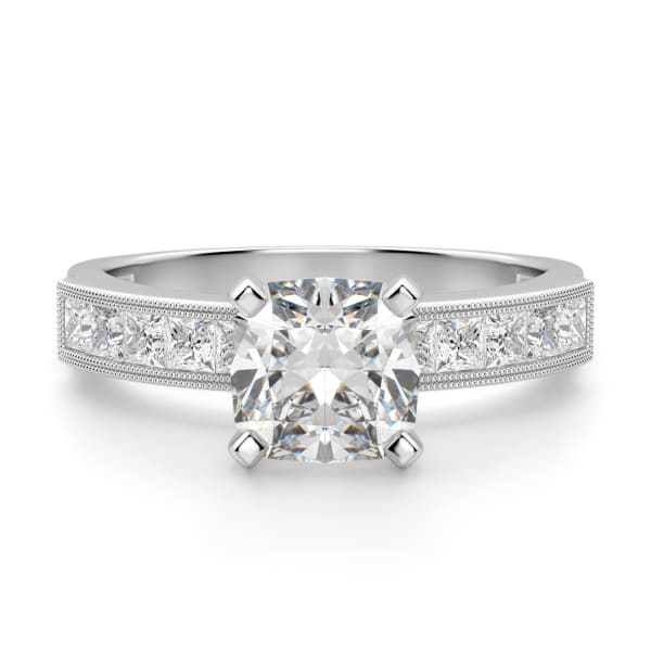 Alyssa Cushion Cut Engagement Ring, 14K White Gold, Default, 