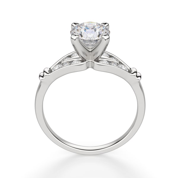 Angel Baby Round Cut Engagement Ring, 14K White Gold, Hover, 