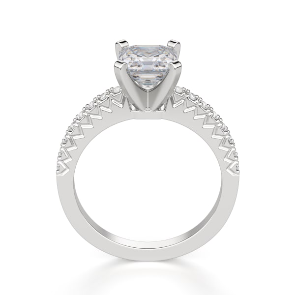 Angelix Asscher Cut Engagement Ring, Hover, 14K White Gold, Platinum