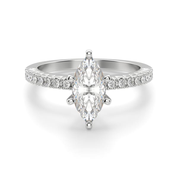 Angelix Marquise Cut Engagement Ring, 14K White Gold, Default, Platinum