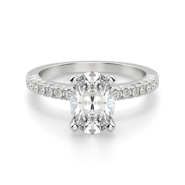 Angelix Oval Cut Engagement Ring, 14K White Gold, Default, Platinum