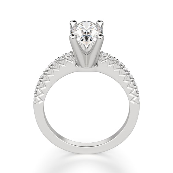 Angelix Oval Cut Engagement Ring, 14K White Gold, Hover, Platinum