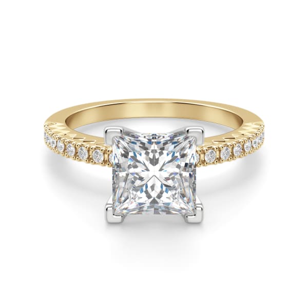 Angelix Princess Cut Engagement Ring, 14K Yellow Gold, Default, 