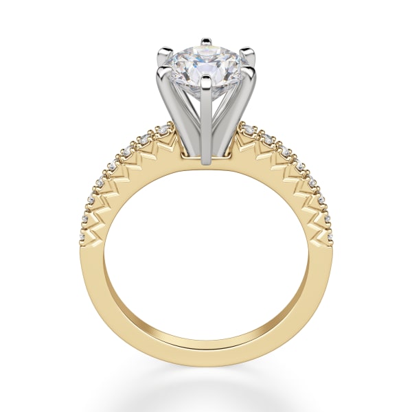 Angelix Round Cut Engagement Ring, 14K Yellow Gold, Hover, 