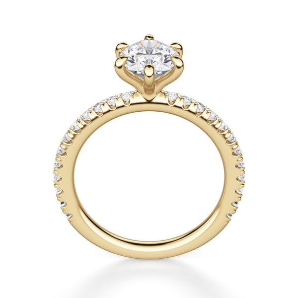 Arezzo Accented Oval cut Engagement Ring, 14K Yellow Gold, Hover, 