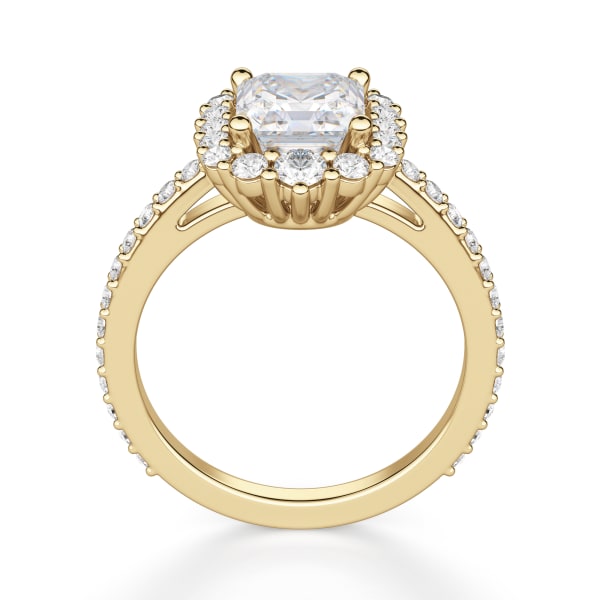 Barcelona Asscher cut Engagement Ring, 14K Yellow Gold, Hover, 