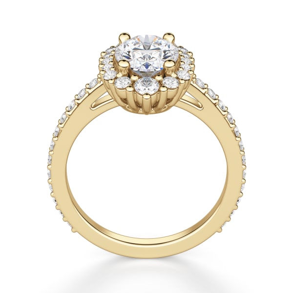 Barcelona Oval cut Engagement Ring, 14K Yellow Gold, Hover, 