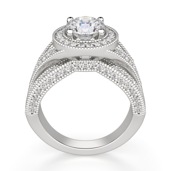 Briar Rose Engagement Ring With 2.50 Ct Round Center DEW Ring Size 5.5-7 14K White Gold Nexus Diamond Alternative , Hover