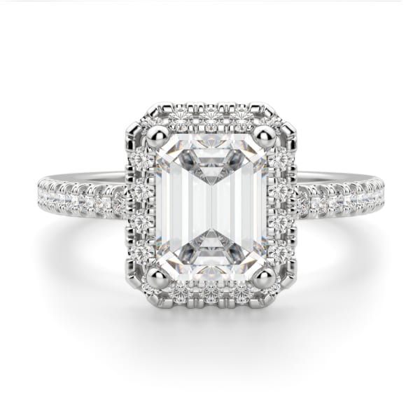 Bristol Emerald Cut Engagement Ring, Default, 14K White Gold, 