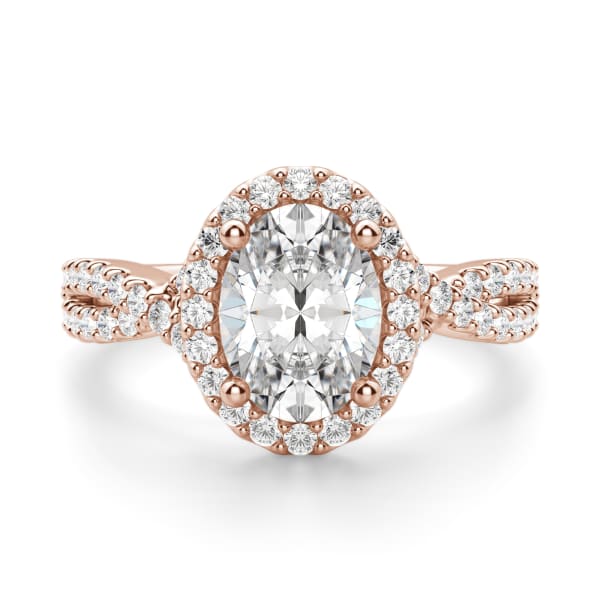 Capri Oval Cut Engagement Ring, Default, 14K Rose Gold, 