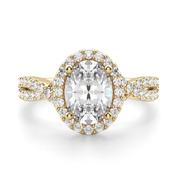 Capri Oval Cut Engagement Ring, Default, 14K Yellow Gold, 