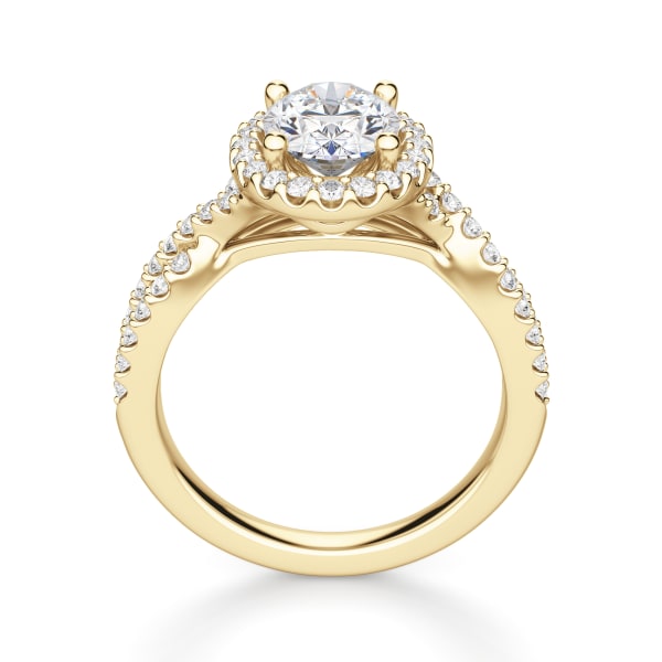Capri Oval Cut Engagement Ring, Hover, 14K Yellow Gold, 