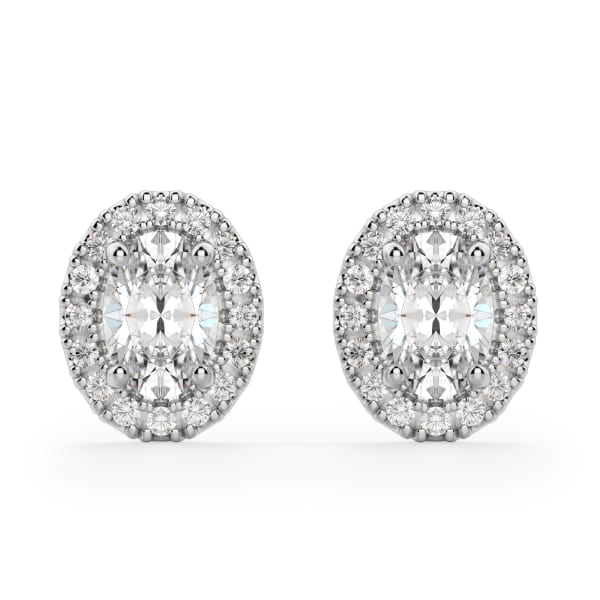 Carmona Stud Earrings 14K White Gold Moissanite, Default, 