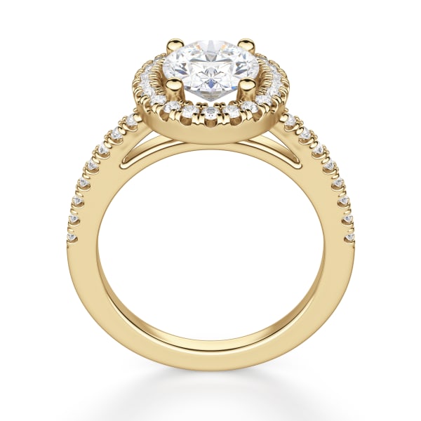 Carmona Oval Cut Engagement Ring, Hover, 14K Yellow Gold, 