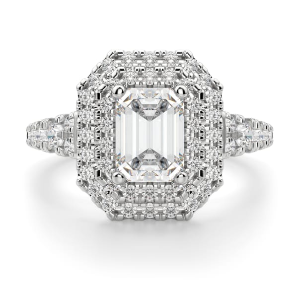 Copenhagen Emerald Cut Engagement Ring, Default, 14K White Gold, 