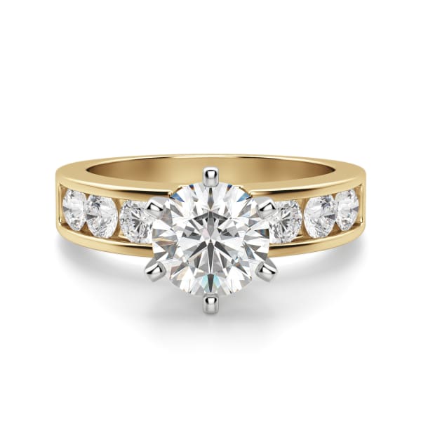 Diamond Diva Round Cut Engagement Ring, Default, 14K Yellow Gold, 