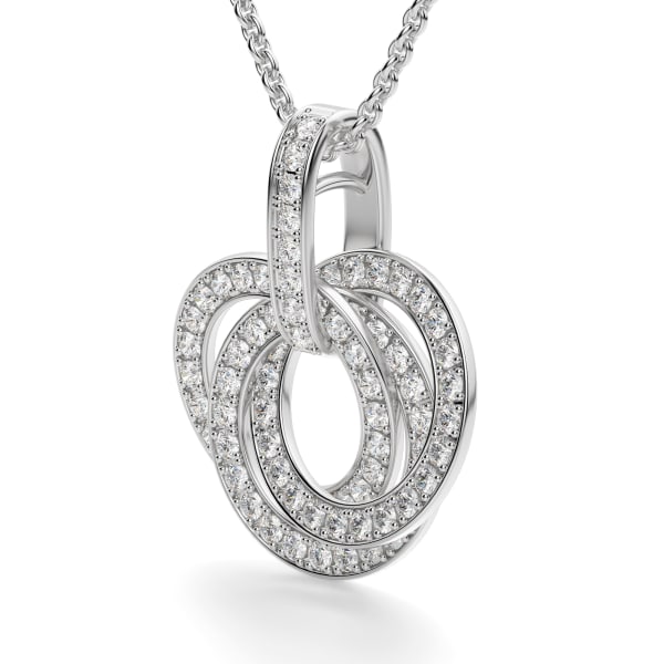 Entwined Pendant, 14K White Gold, Hover, 