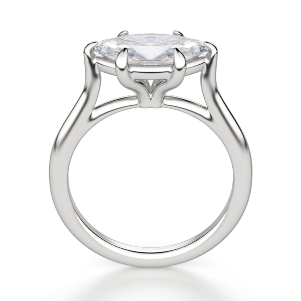East-West Classic Trellis Marquise Cut Engagement Ring, Hover, 14K White Gold, Platinum,