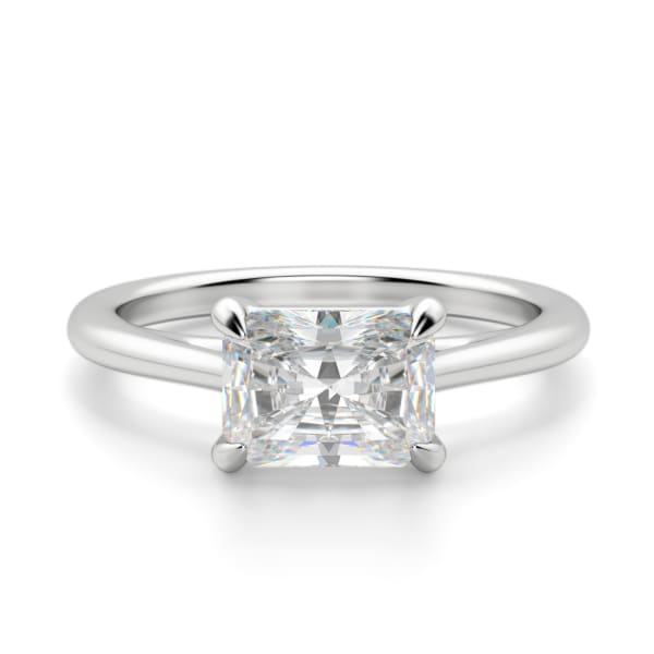 East-West Classic Trellis Radiant cut Engagement Ring, Default, 14K White Gold, Platinum,