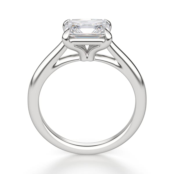 East-West Classic Trellis Radiant cut Engagement Ring, Hover, 14K White Gold, Platinum,