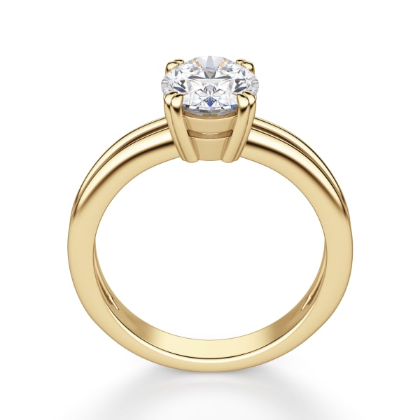 Geneva Oval Cut Engagement Ring, Hover, 14K Yellow Gold, 