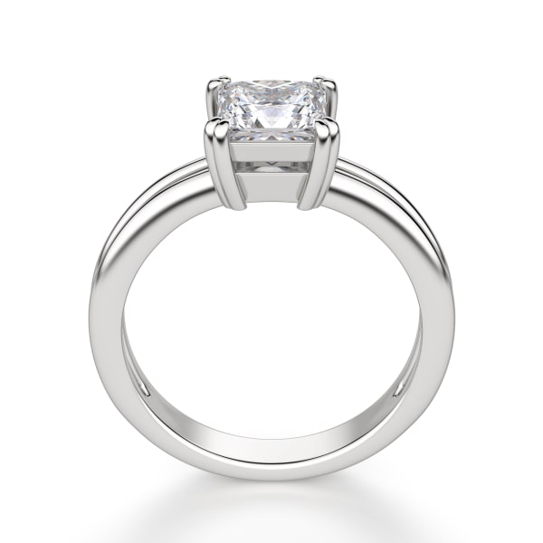Geneva Princess Cut Engagement Ring, Hover, 14K White Gold, 