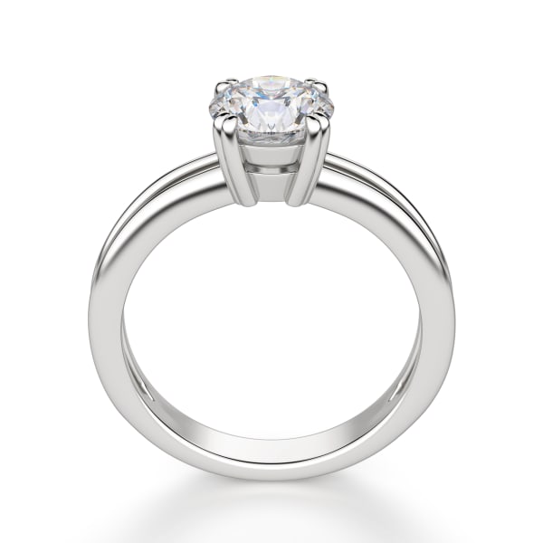 Geneva Round cut Engagement Ring, Hover, 14K White Gold, 