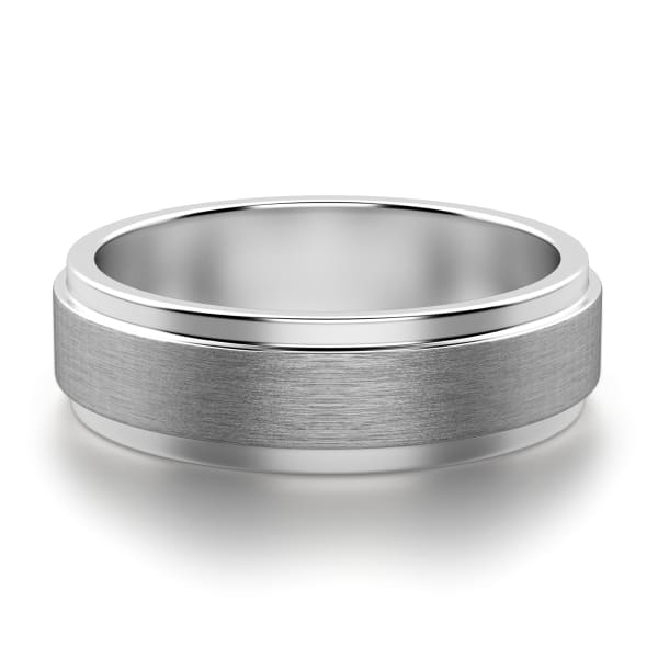 Grey Brushed Step Band, Tungsten, 6MM, Default, 