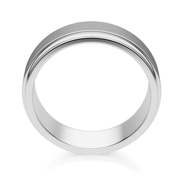 Grey Brushed Step Band, Tungsten, 6MM, Hover, Tungsten