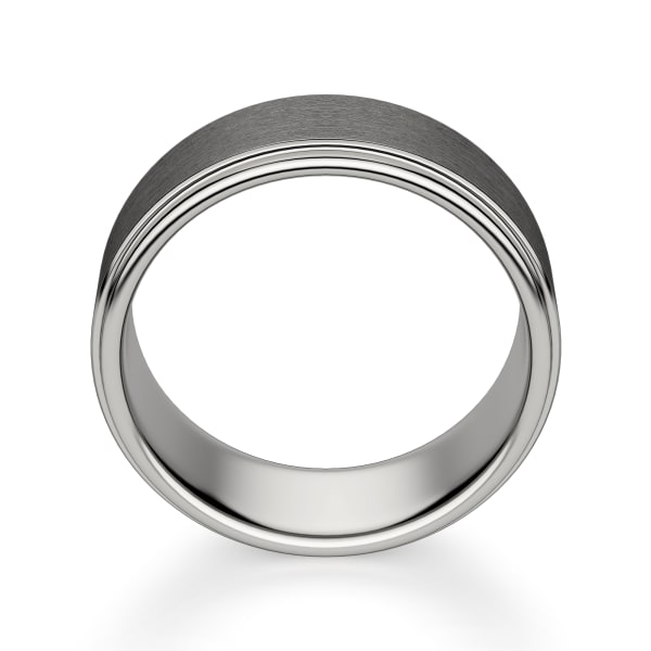 Grey Brushed Step Band, Tungsten, 7MM, Hover, Tungsten
