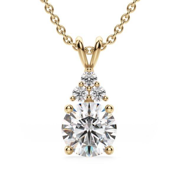 In Your Arms Pendant With 1.00 ct Round Center DEW 14K Yellow Gold Nexus Diamond Alternative, Default, 14K Yellow Gold,