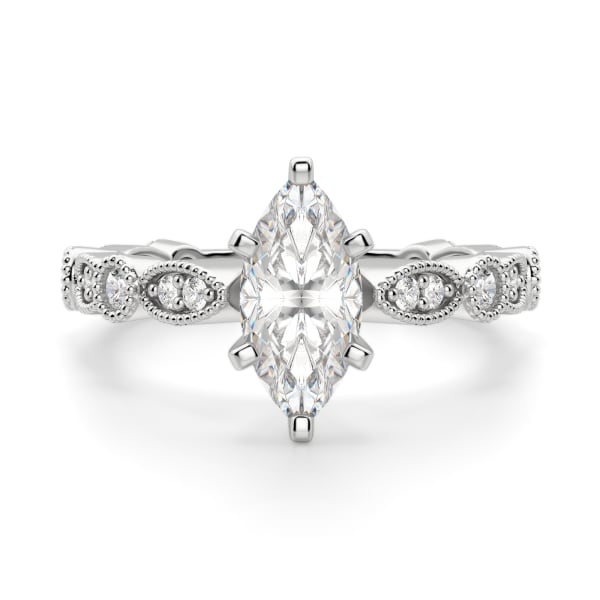 Infinite Love Engagement Ring With 2.00 ct Marquise Center DEW Ring Size 5-7 14K White Gold Nexus Diamond Alternative, Default, 14K White Gold,