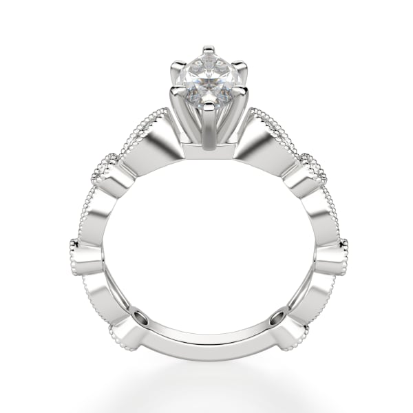 Infinite Love Engagement Ring With 2.00 ct Marquise Center DEW Ring Size 5-7 14K White Gold Nexus Diamond Alternative, Hover, 14K White Gold,