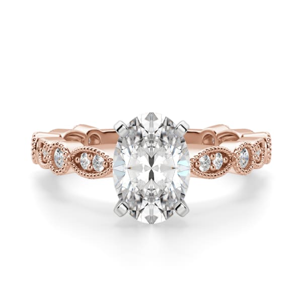 Infinite Love Oval cut Engagement Ring, Default, 14K Rose Gold, 