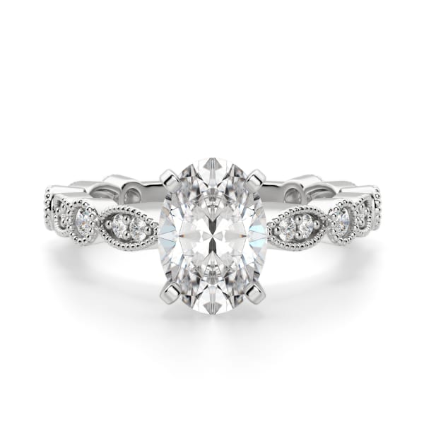 Infinite Love Oval cut Engagement Ring, Default, 14K White Gold, Platinum
